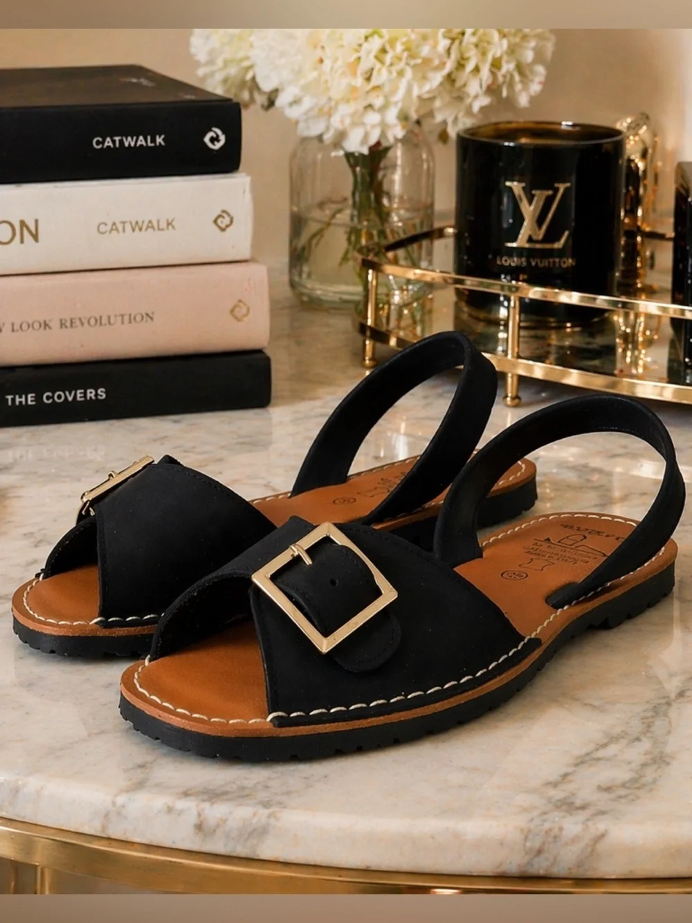 Avarca Menorquina Sandals 9 Nubuck Leather Buckle Coastal Euro Summer